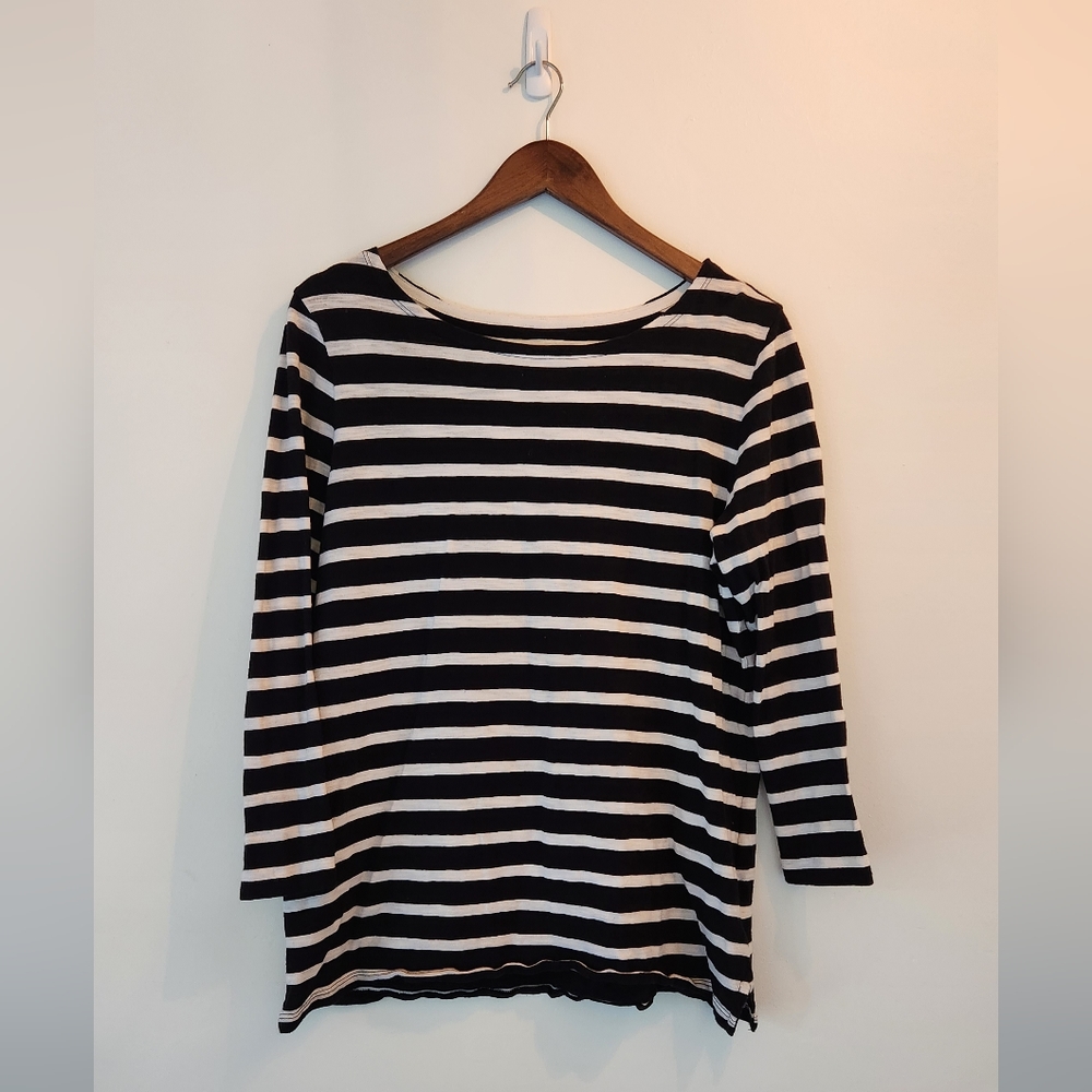 Old Navy Women's Large Striped 3/4 Sleeve Top